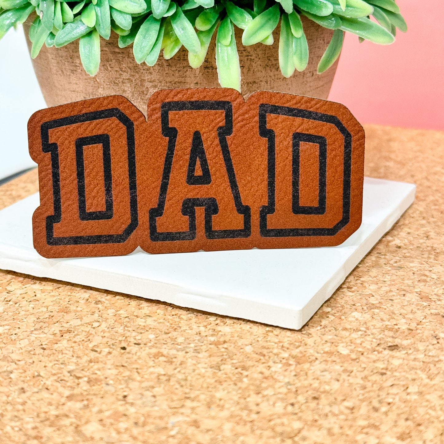 Dad Leatherette Iron On Patch