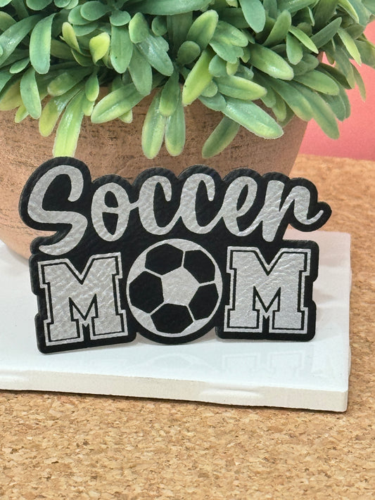 Soccer Mom Leatherette Iron On Patch